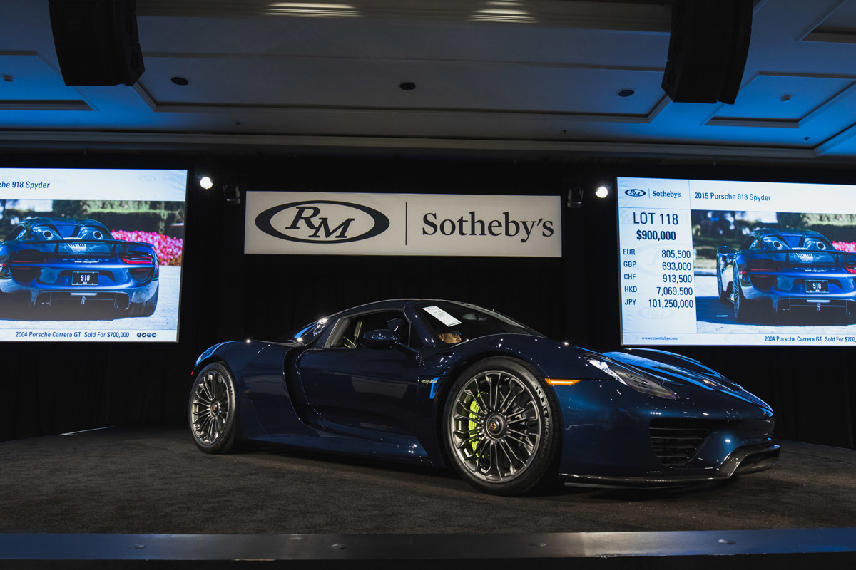 2015 Porsche 918 Spyder offered at RM Sotheby’s Amelia live auction 2019